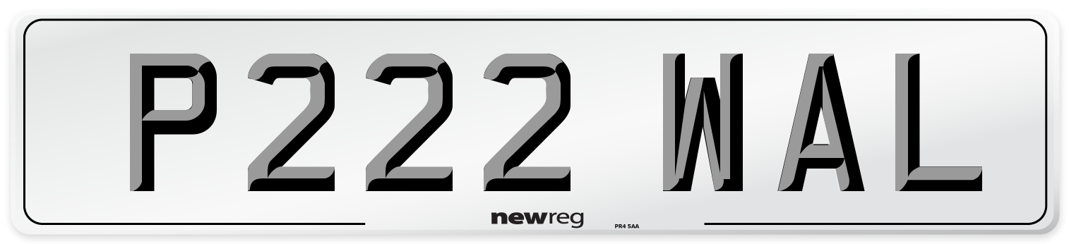 P222 WAL Number Plate from New Reg